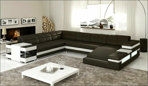 Design Ecksofa Sofa Couch Polster Eckgarnitur Ledersofa Sofas Couchen von JV Möbel