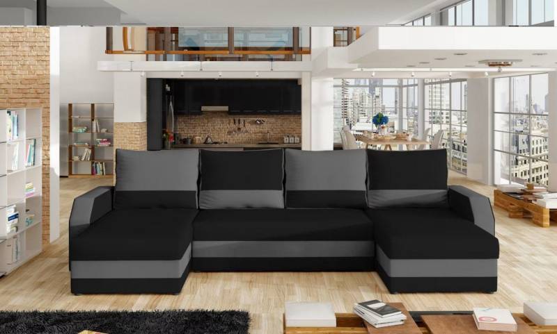 Design Ecksofa Sofa Couch Polster Sitz Eck Sofas Couchen Schlafsofa Bettfunktion Sofort von JV Möbel