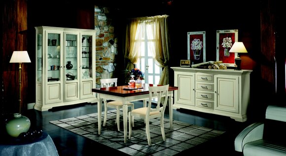 Design Esszimmer Set Garnitur 5tlg Holz Möbel Kommode 2x Stuhl Tisch Vitrine Neu von JV Möbel