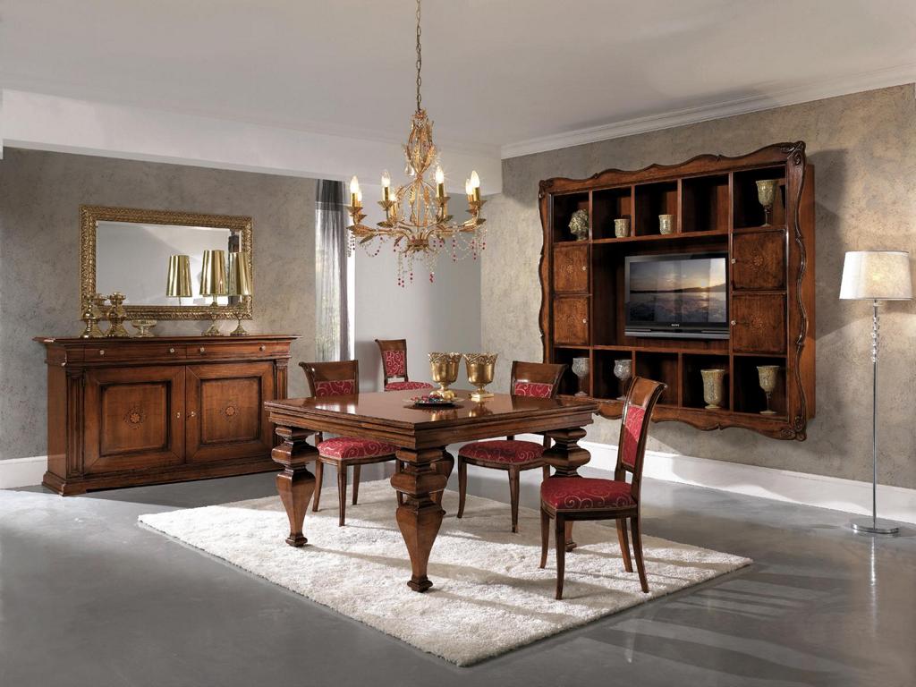Design Esszimmer Set Garnitur Holz Möbel Kommode 4x Stuhl Tisch Komplett 7tlg. von JV Möbel
