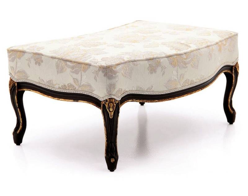Design Hocker Fußhocker Sitz Polster Bank Polster Sitz Textil Stoff Holz Stil von JV Möbel