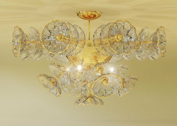 Design Kronleuchter Bohemia Leuchte Gold Kristall Lampe Lampen Leuchten von JV Möbel