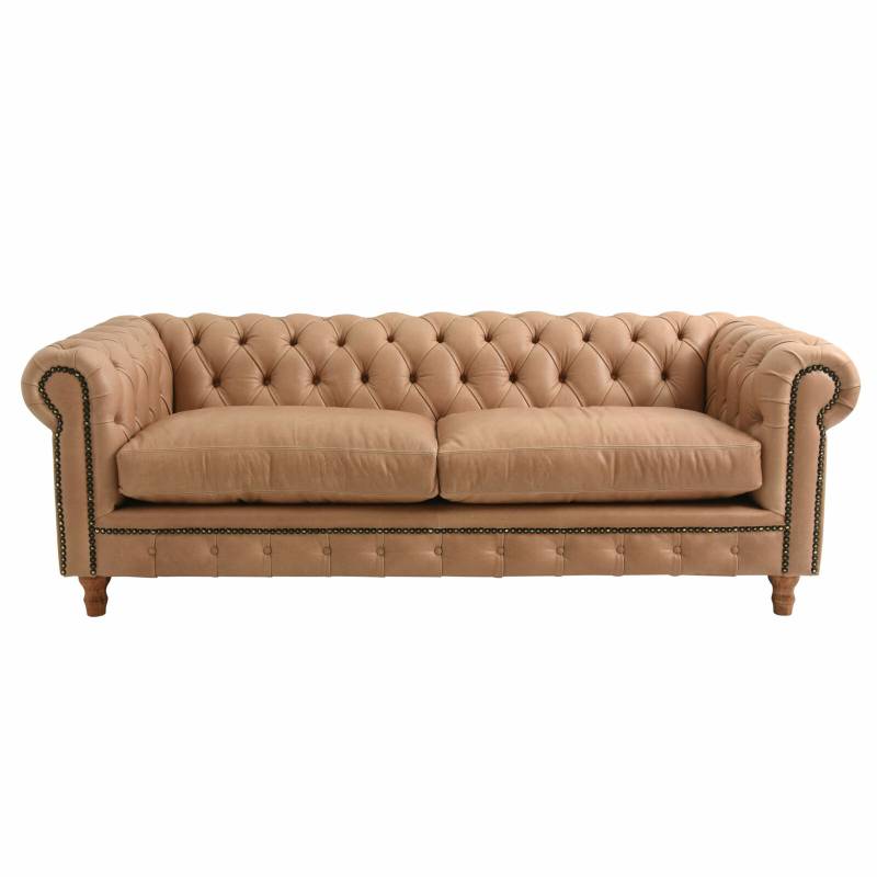 Design Leder Sofa Couch - Chesterfield Polster Dreisitzer 220cm von JV Möbel