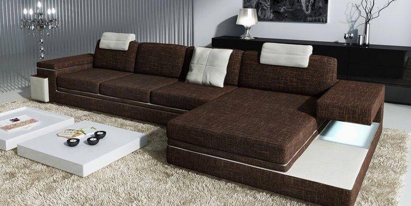 Design Ledersofa Sofa Couch Polster Wohnlandschaft Eck Garnitur Ecke von JV Moebel