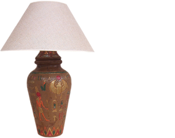 Design Leuchten Lampe Ägyptische Vase Lampenschirm Dekolampe von JV Möbel