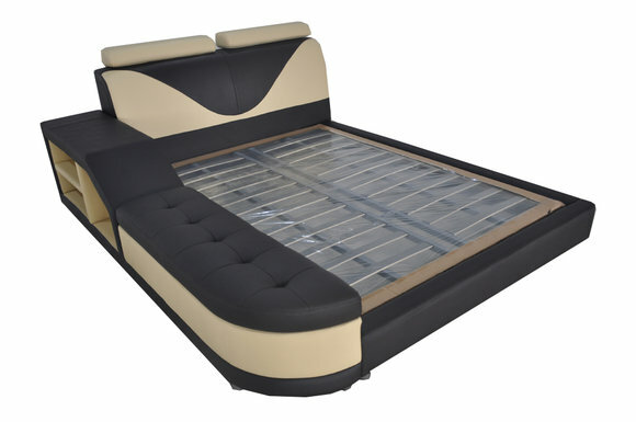 Design Luxus Bett Polster Ehe Hotel Moderne Betten Leder 140/160/180/200 LB8817 von JV Möbel