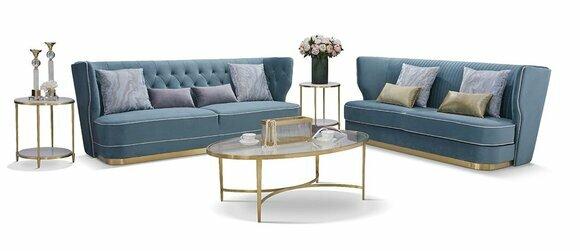 Design Luxus Couch 3 Sitzer Polster Sofa - Italienische Stil Wohnzimmer Möbel von JV Moebel