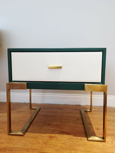 Design Nacht Tisch Konsole Metall Glanz Tische Konsolen Schlaf Zimmer von JV Möbel