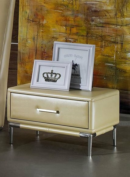 Design Nacht Tisch Metall Glanz Tische Konsolen Schlaf Zimmer Beistell Konsole von JV Möbel