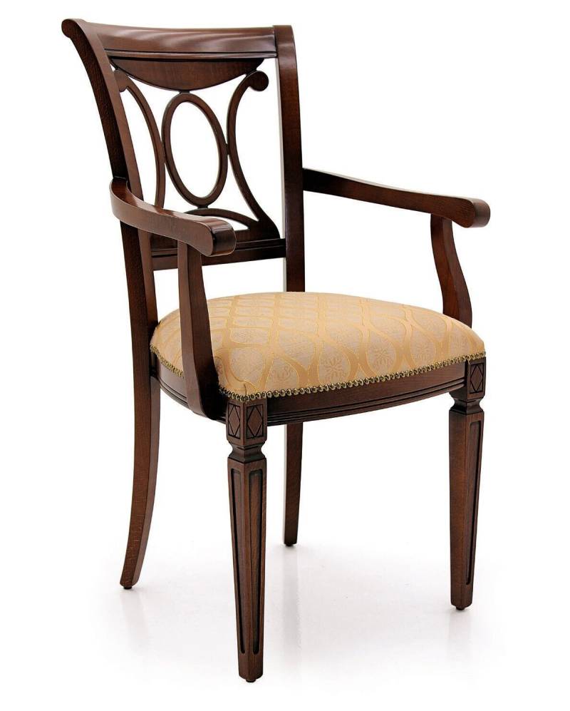 Design Polster Stuhl Sitz Büro Esszimmer Holz Stuhl mit Armlehne Klassisch Neu von JV Möbel