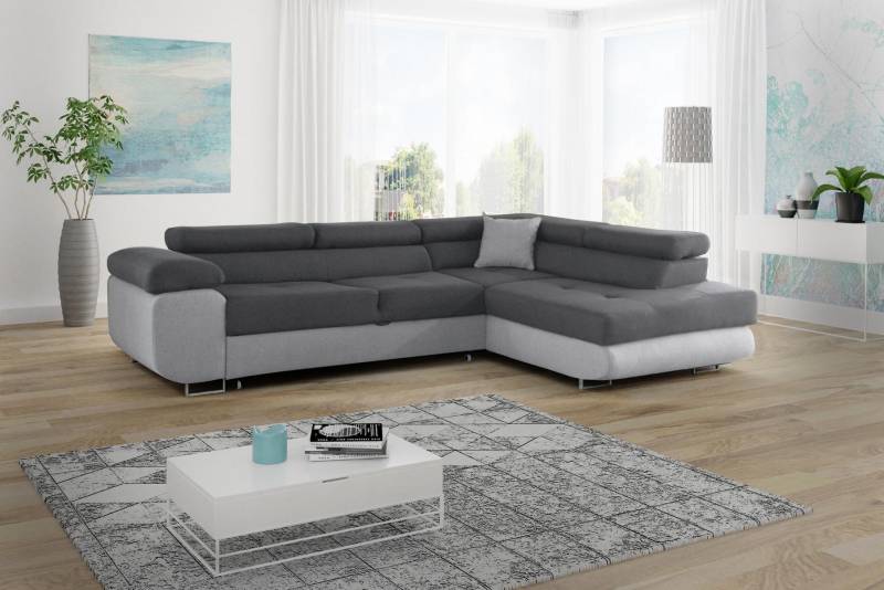 Design Schlafsofa Möbel Textilpolster Couch Sofa L Form Ecksofa Moderne Eckcouch von JV Möbel