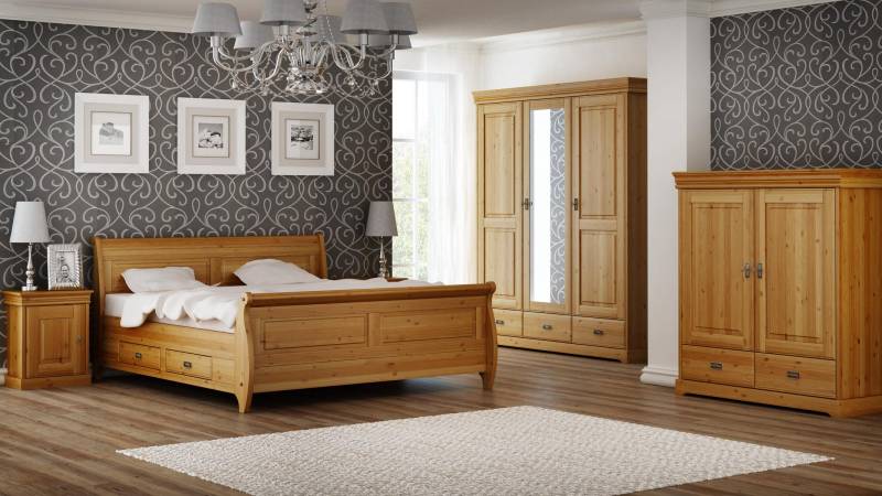 Design Schlafzimmer Garnituren Komplett Bett Kleiderschrank Nachttisch 5tlg.Set Design Schlafzimmer Garnituren Komplett Bett Kleiderschrank Nachttisch 5tlg.Set von JV Möbel