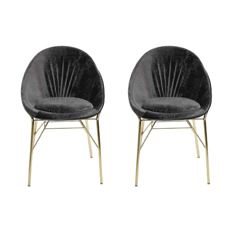 Design Schwarz 2x Stühle Ohne Armlehne Esszimmer Moderne Möbel Luxus Neu von JV Möbel