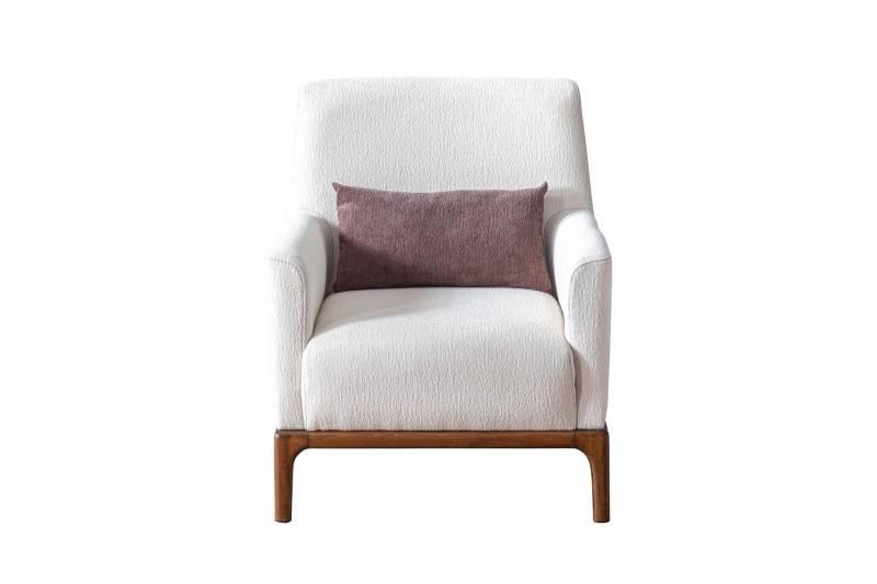 Design Sessel 1 Sitzer Luxus Relax Textil Weiß Sessel in Wohnzimmer Club Lounge von JV Möbel