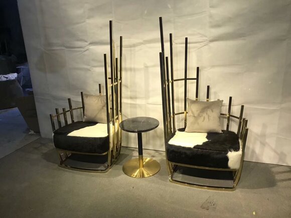 Design Sessel Metall Lounge 4x Set Neu Garnitur Stuhl Stühle Relax Gruppe von JV Möbel
