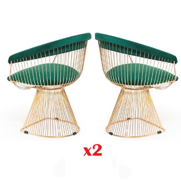 Design Sessel Polster Set 2x Stuhl Edelstahl 100% Stoff Esszimmer Möbel von JV Möbel