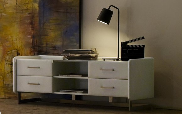 Design Sideboard RTV Fernseh Unterschrank Kommode Lowboard Leder von JV Möbel