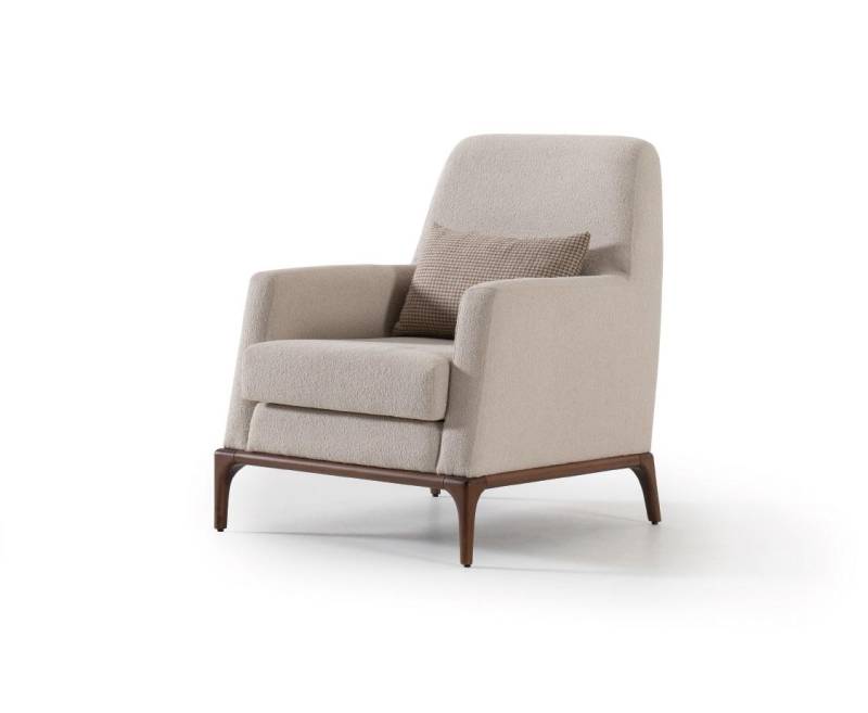 Design Sofa Sessel Couch Polster Luxus Textil Couchen 1 Sitzer grau von JV Möbel