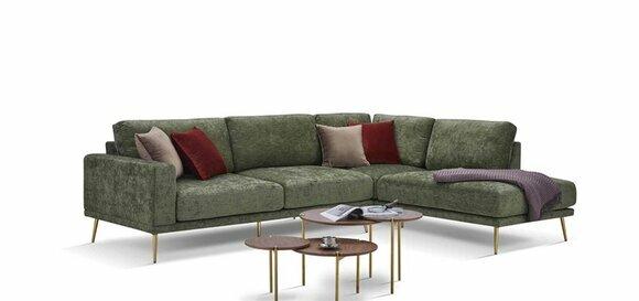 Design Stoff L-Form Couch Wohnlandschaft Ecksofa Garnitur Modernes Sofa Polster von JV Moebel