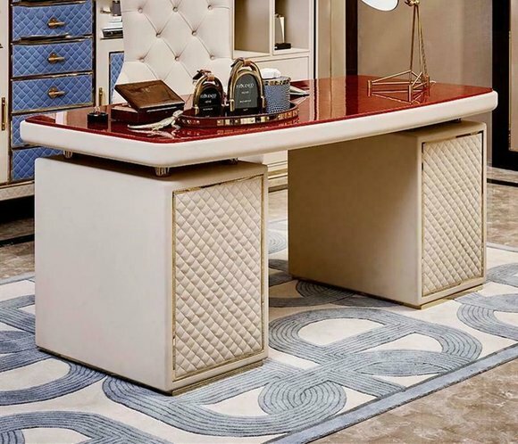 Design Tisch Sekretär Luxus Schreib Büro Metall Hochglanz Tische Holz von JV Möbel