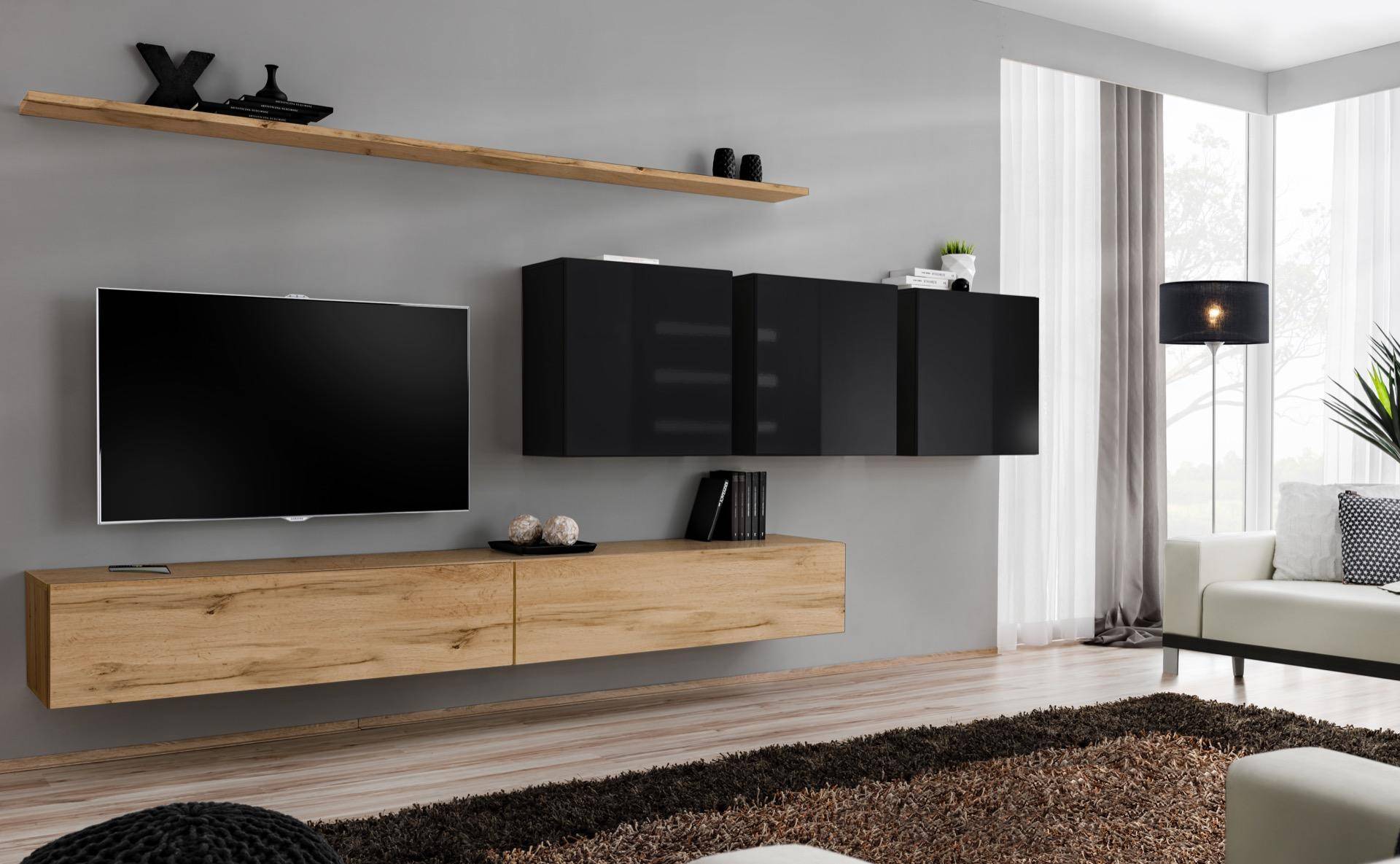 Design Wohnwand Braun Sideboard TV-Ständer Wandschrank Wohnzimmermöbel Komplett von JV Möbel