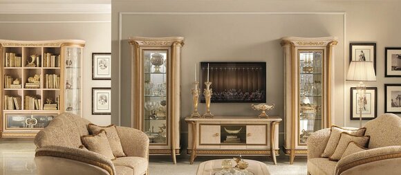 Design Wohnwand Sideboard 2x Schrank rtv Lowboard Anrichte 3 tlg. Set Vitrine von JV Möbel