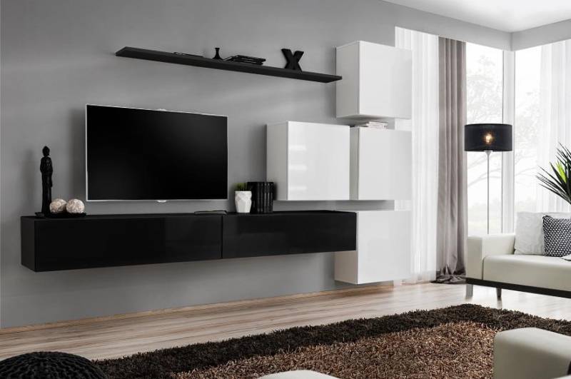Design Wohnwand Sideboard 2x Wandschrank rtv Lowboard 7tlg. Set Einrichtung von JV Möbel