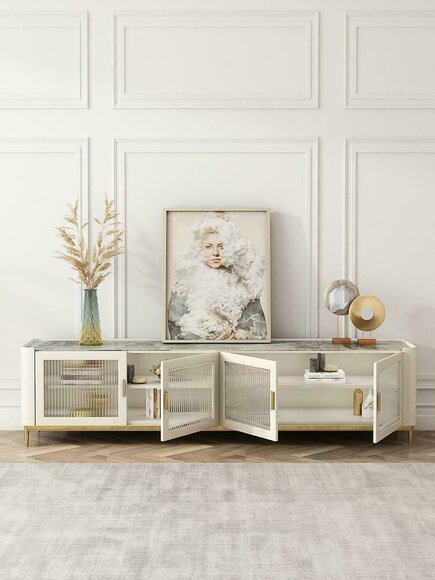 Design sideboard fernseh wand hochglanz low board kommode schrank neu von JV Möbel