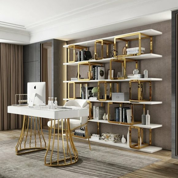 Designer Büro Arbeit Zimmer Set Regal Tisch Sessel Komplett Set Möbel Designer Büro Arbeit Zimmer Set Regal Tisch Sessel Komplett Set Möbel von JV Möbel
