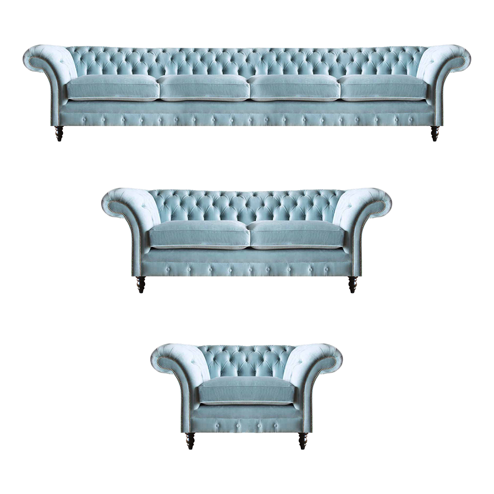 Designer Chesterfield Sofagarnitur Moderner Viersitzer Polster Sessel von JV Möbel