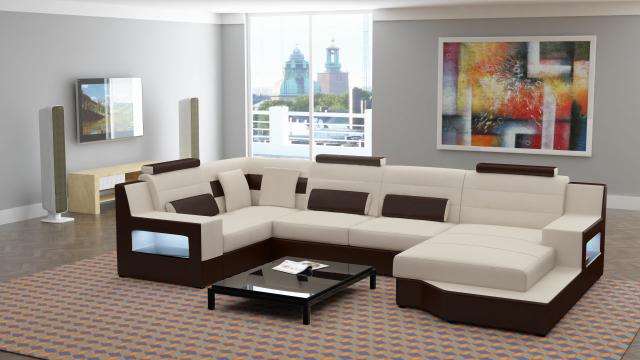 Designer Couch Sofa Polster Eckcouch Garnitur Ledersofa Couchen Wohnlandschaft von JV Möbel
