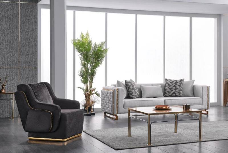 Designer Couchen Weiche Sofa Polster Sofagarnitur Couchen 3+1 Sitzer 2tlg von JV Möbel