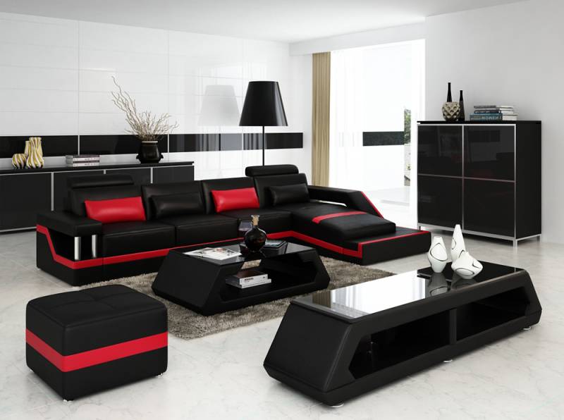 Designer Ecksofa Sofa Wohnlandschaft Big Modernes Ledersofa Couch Hamburg III von JV Möbel