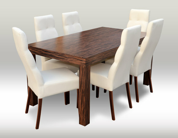 Designer Esstisch Tisch mit 6 Stühlen Esszimmer Gruppe Stuhl Tische Holz Neu von JV Möbel
