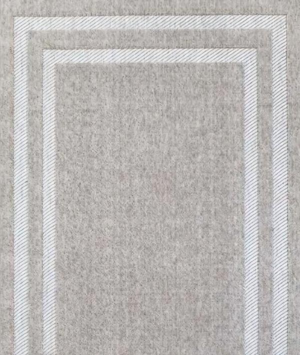 Designer Geometrisch Teppich Bordüre Design Grau Kurzflor Wohnzimmer von JV Möbel