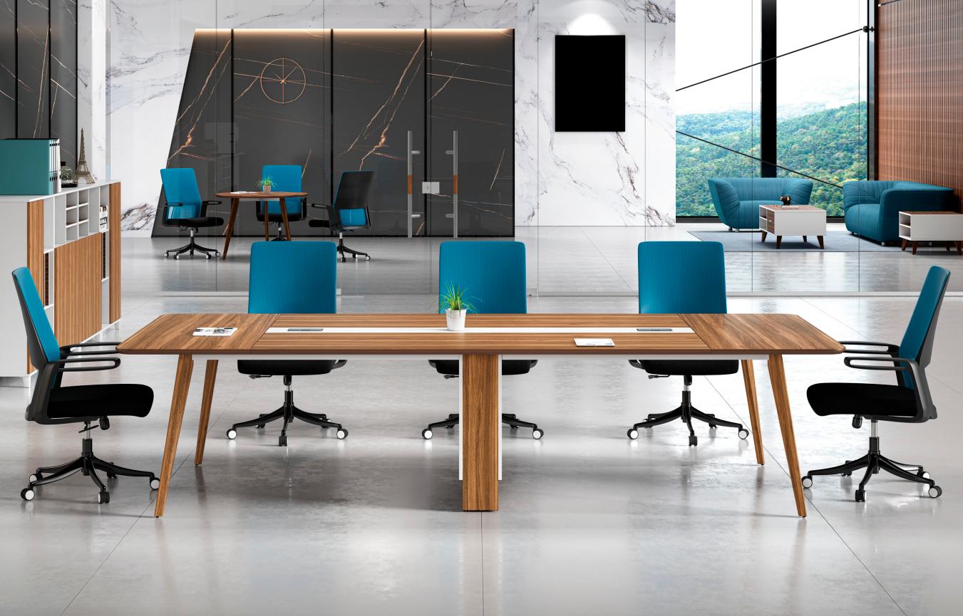 Designer Hellbrauner Konferenztisch Designer Holz Besprechungstisch von JV Möbel