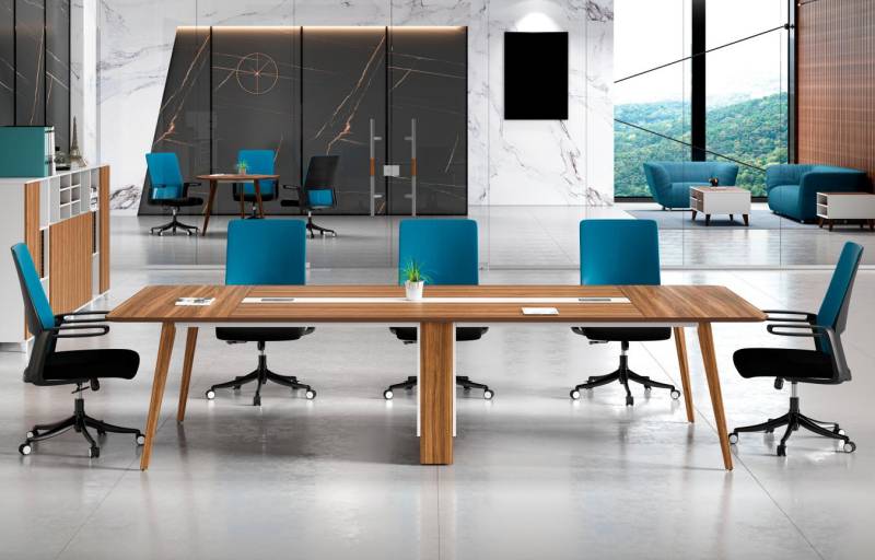 Designer Hellbrauner Konferenztisch Designer Holz Besprechungstisch von JV Möbel
