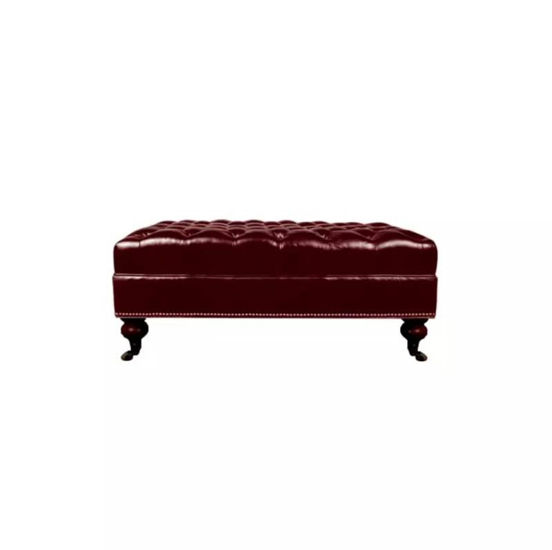 Designer Hocker Leder Luxuspolster Chesterfield Fußhocker Ottomane Sofort von JV Möbel