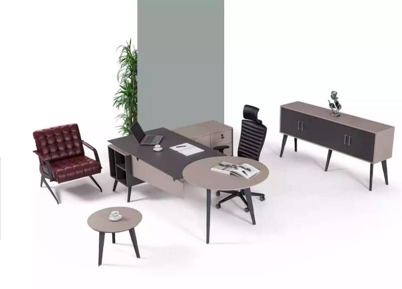 Designer Holzmöbel Couchtisch Arbeitszimmer Modern Rund Tisch Büromöbel von JV Möbel