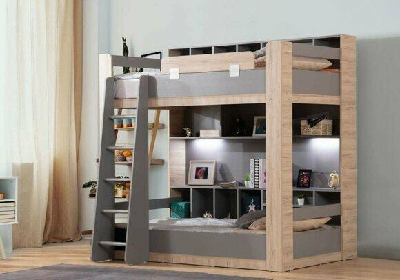Designer Kinderzimmer Bett Etagenbett Luxuriöses Jugendbett 2-Stock Bett von JV Moebel