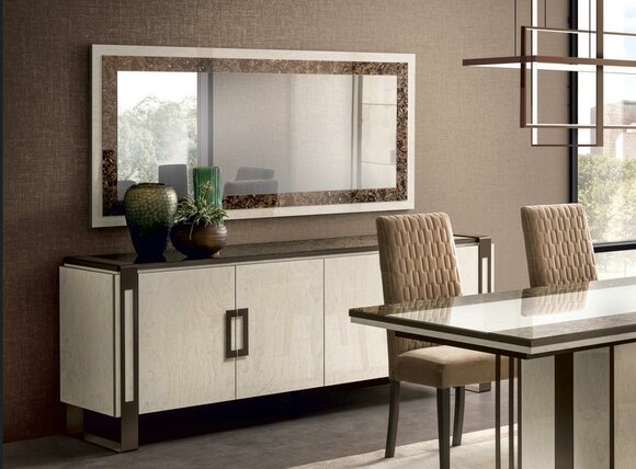 Designer Kommode Anrichte Side Low Board Schrank Wohn Zimmer Regal Luxus Spiegel von JV Möbel