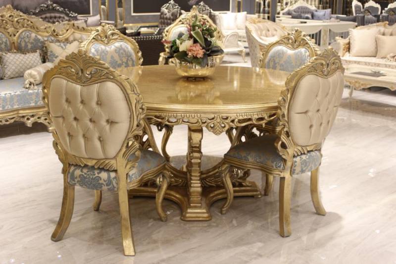 Designer Komplett 4x Stühle Set Esszimmer Designer Holz Stuhl Garnitur Set von JV Möbel