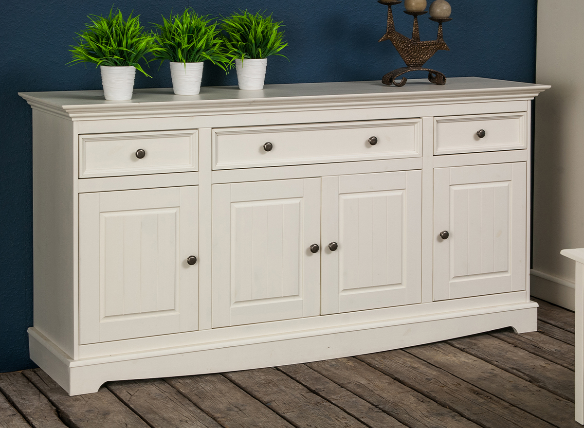 Designer Landhaus Kommode Anrichte Schrank Regal Holz Luxus Kommoden Sideboard von JV Möbel