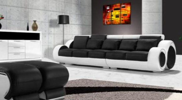 Designer Ledersofa 5-Sitzer Berlin von JV Möbel