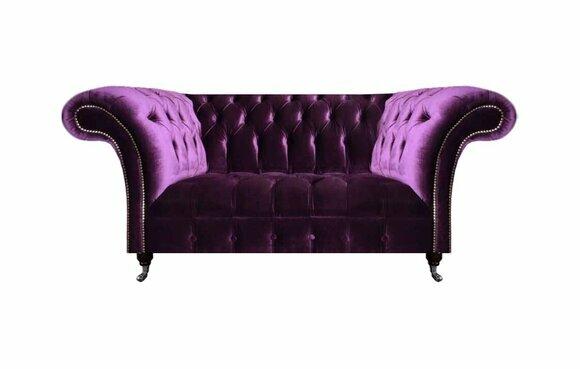 Designer Lila Chesterfield 2-Sitzer Wohnzimmer Sitzcouchen Edle Möbel von JV Moebel
