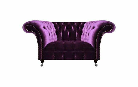 Designer Lila Chesterfield Lehnsessel Wohnzimmer Polstersessel Möbel von JV Moebel