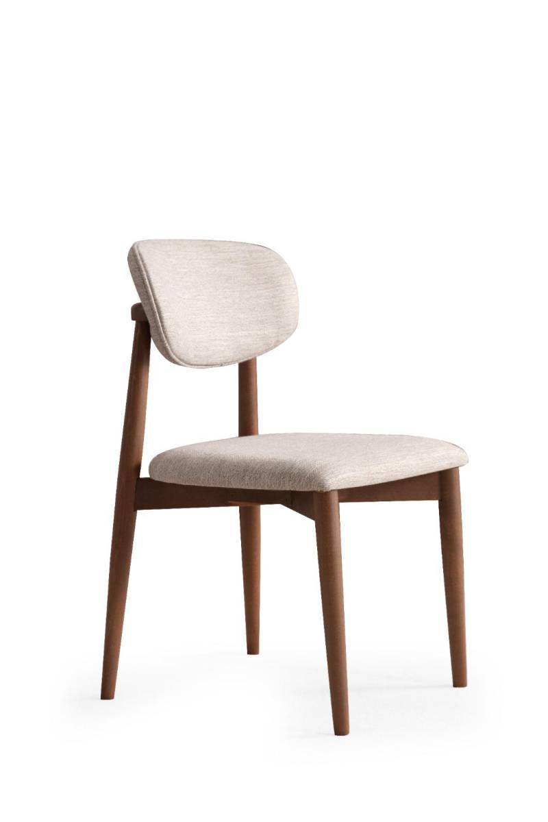 Designer Luxus Modern Esszimmer Stuhl Stühle Sitz Lehn Beige Holz von JV Möbel