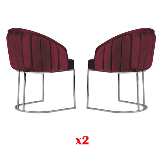 Designer Metall Stoff Polster Stühle Gastro Esszimmer Modern 2x Sessel Designer Metall Stoff Polster Stühle Gastro Esszimmer Modern 2x Sessel von JV Möbel