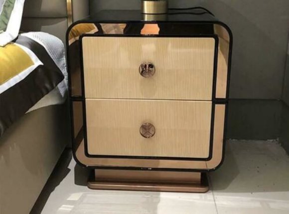 Designer Nacht Tisch Konsole Luxus Nachttische Beistell Metall Leder Konsolen Designer Nacht Tisch Konsole Luxus Nachttische Beistell Metall Leder Konsolen von JV Möbel