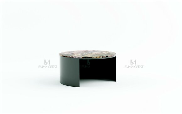 Designer Rund Couchtisch Wohnzimmertisch Kaffeetisch Sofa Tisch Beistell Marmor von JV Möbel